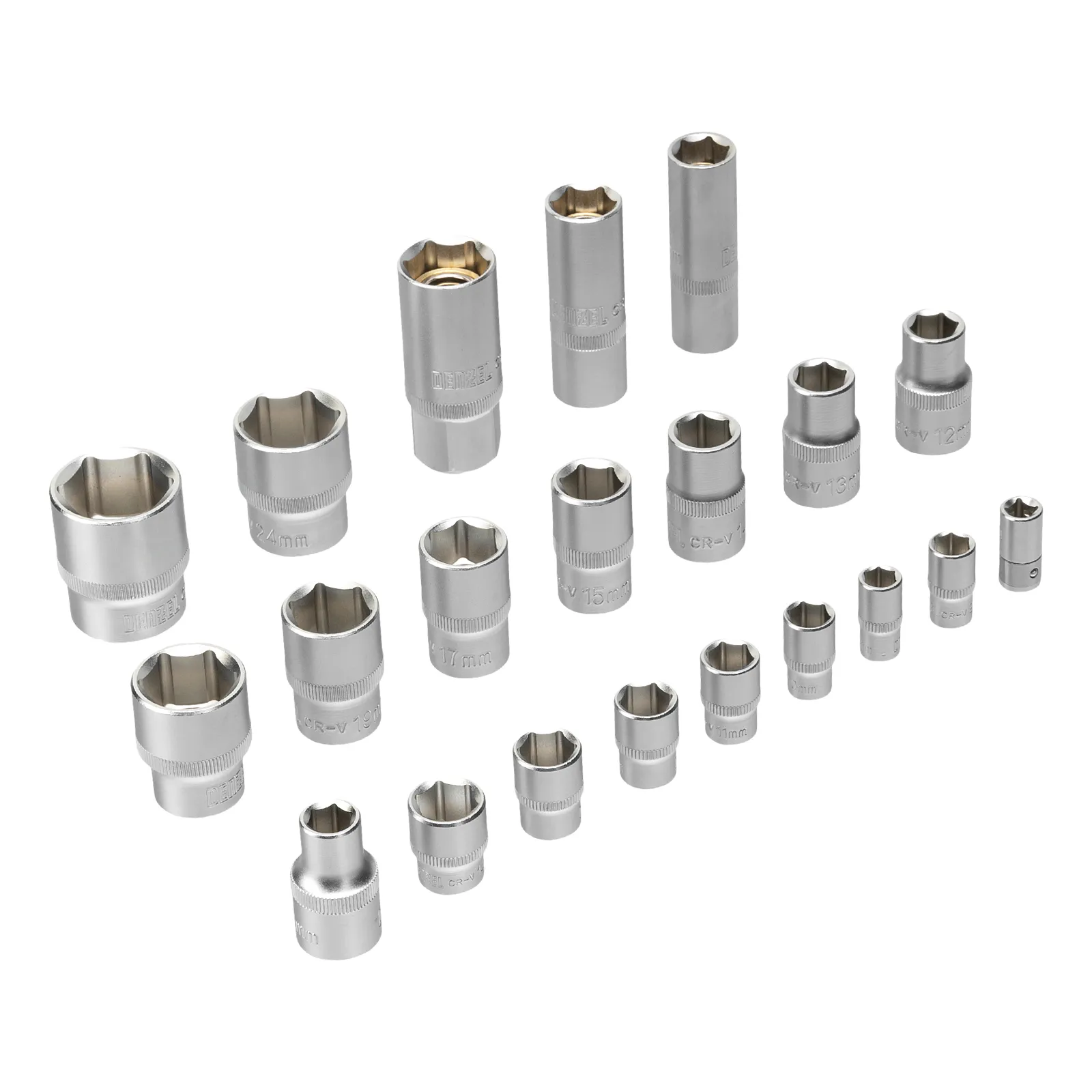 картинка Набор инструментов, 1/2", 1/4", CrV, S2, пластиковый кейс, 64 предмета Denzel от магазина Одежда+