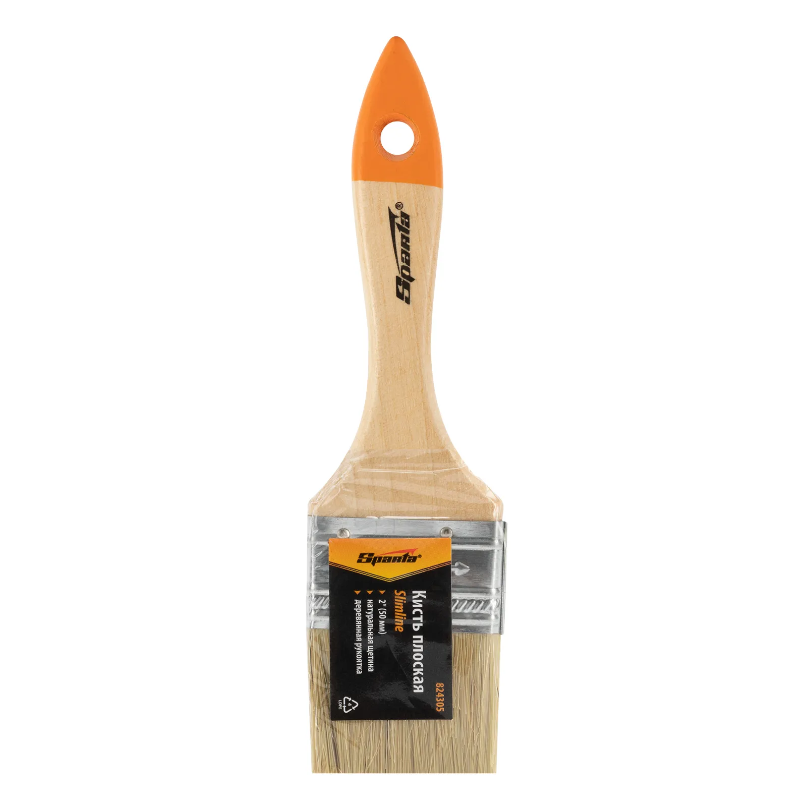 картинка Кисть плоская Slimline 2" (50 мм) натуральная щетина, деревянная ручка Sparta от магазина Одежда+