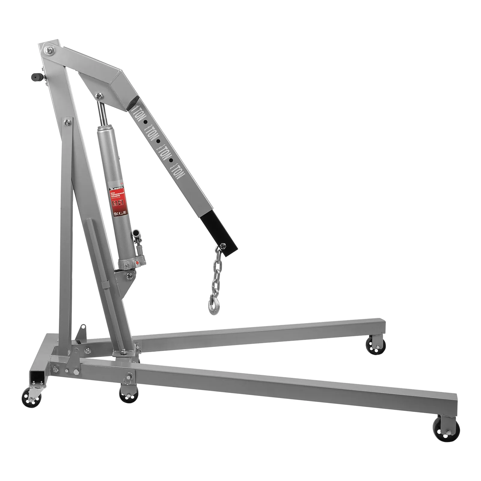 картинка Кран гидравлический, 1 т, H подъема 25-2060 мм, складной (комплект из 2 частей) Matrix от магазина Одежда+