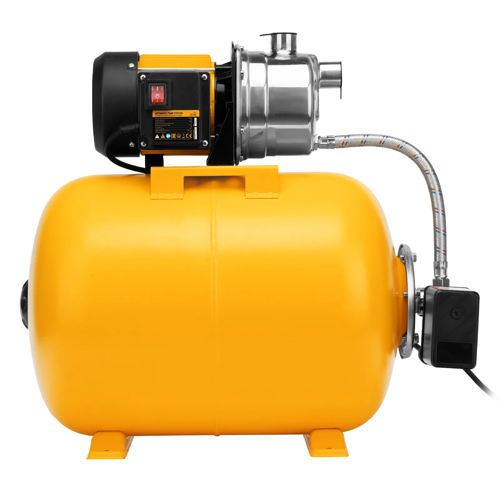 картинка Насосная станция PSL1100X, 1100 Вт, 3600 л/ч, ресивер 50 л, подъем 45 м, нержавейка Denzel от магазина Одежда+