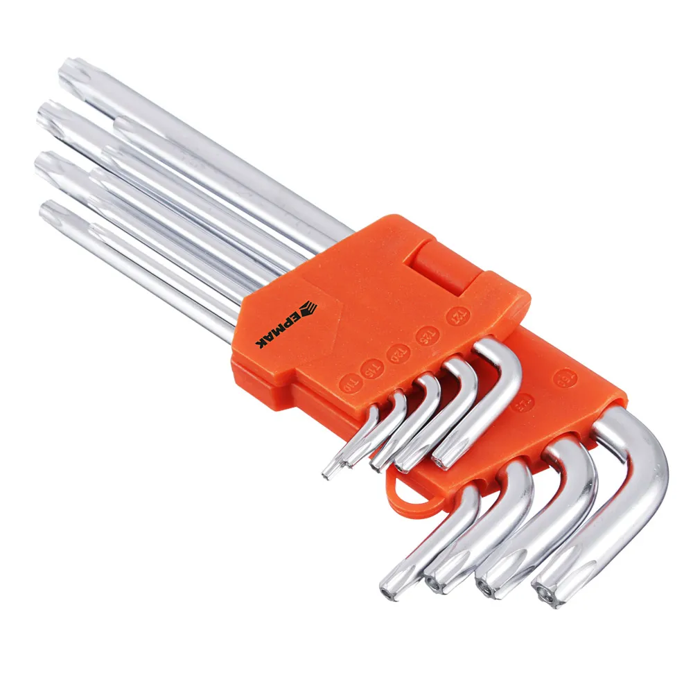 картинка ЕРМАК Набор ключей TORX-профиль 9 пр., T10 - T50, длина 95 - 220мм от магазина Одежда+