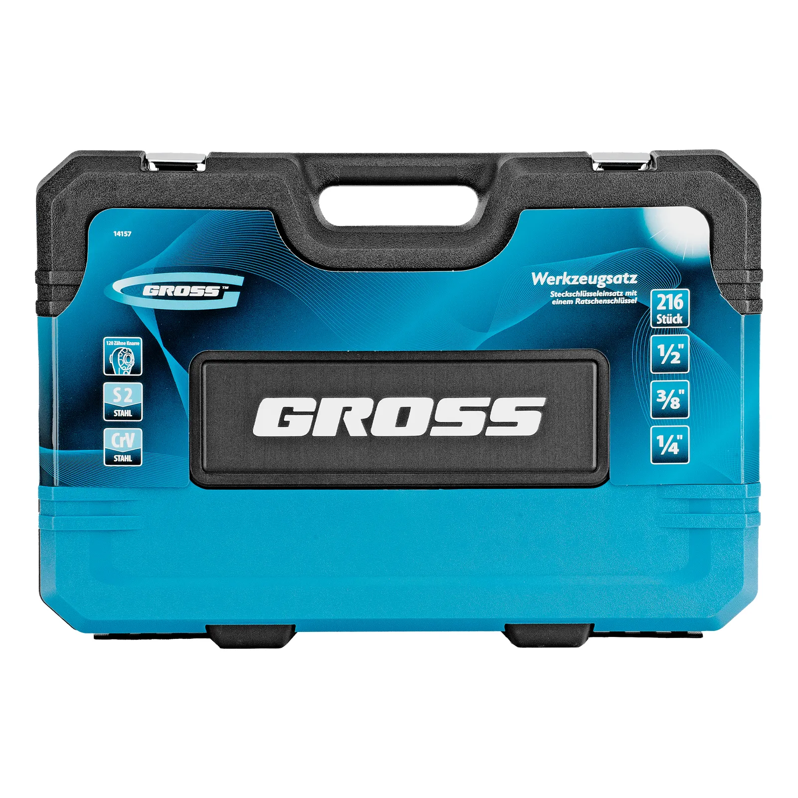 картинка Набор инструментов, 1/2", 3/8", 1/4", CrV, 120 зубьев, 216 предметов Gross от магазина Одежда+