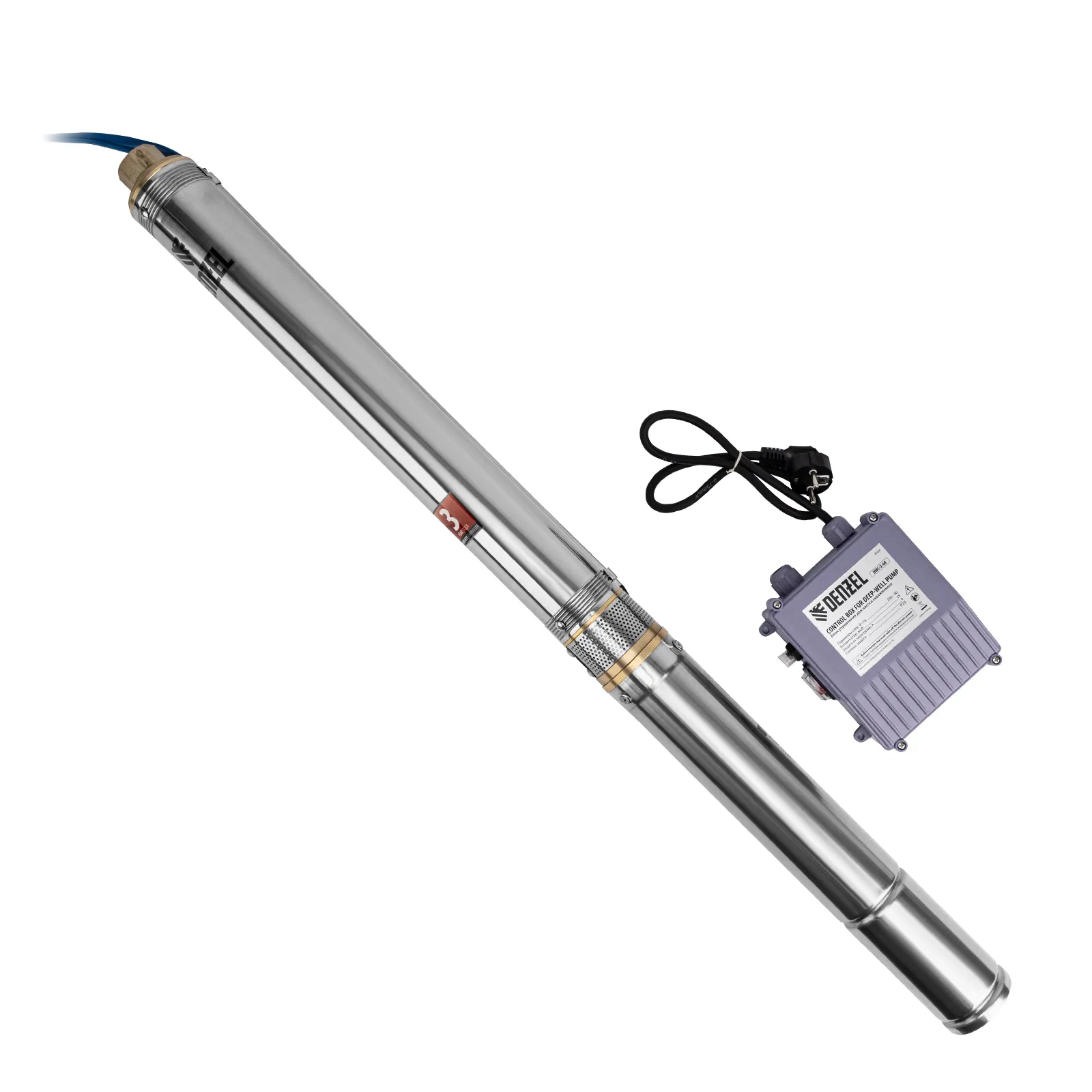 картинка Скважинный насос DWC-3-60, центробежный, диаметр 3", 800 Вт, 3300 л/ч, напор 60 м Denzel от магазина Одежда+