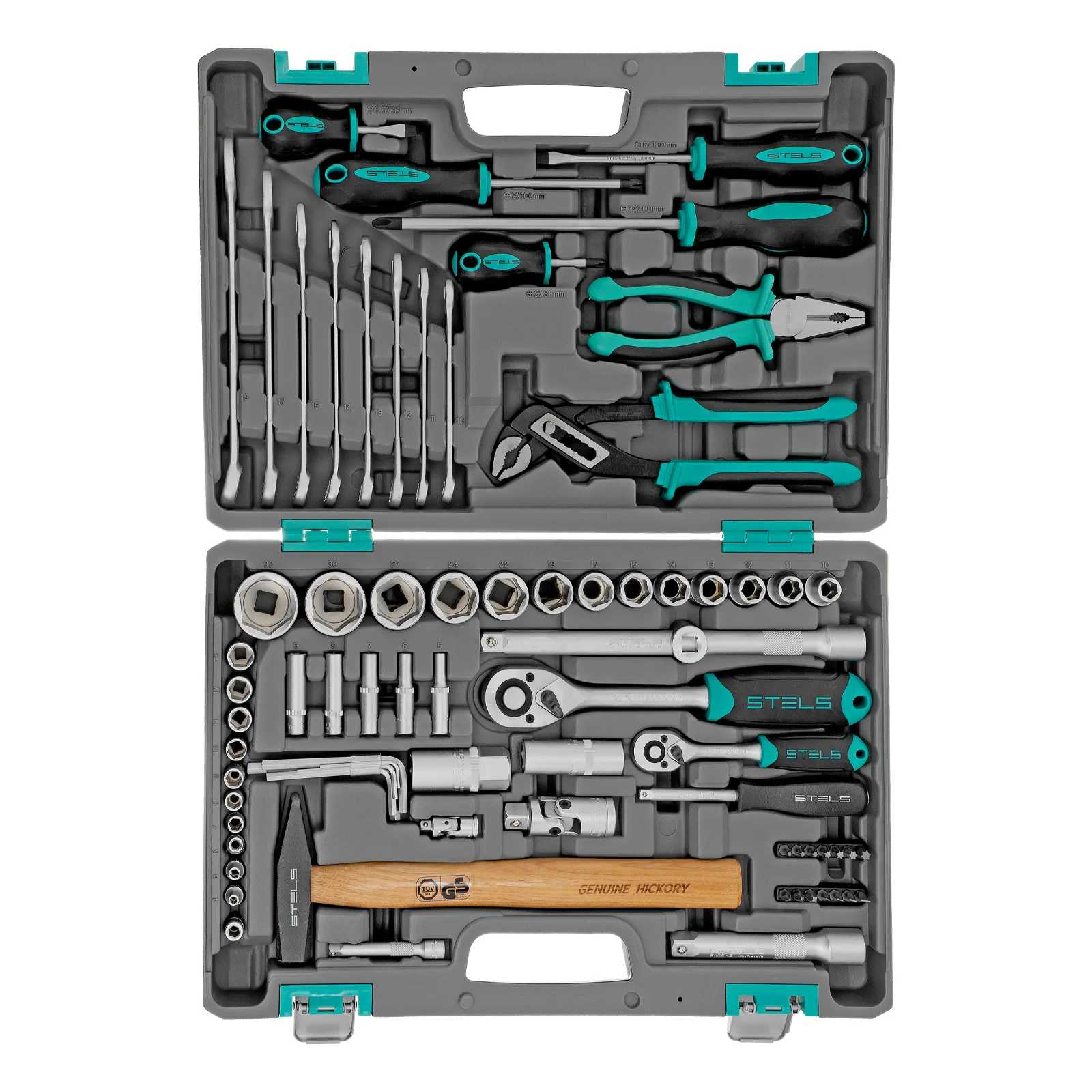 картинка Набор инструментов, 1/2", 1/4", CrV, пластиковый кейс 76 предметов Stels от магазина Одежда+