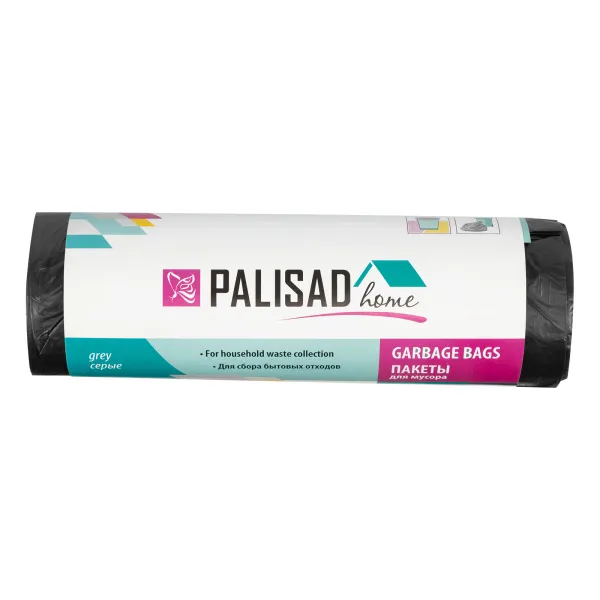 картинка Пакеты для мусора 120 л x 10 шт. серые, Home Palisad от магазина Одежда+