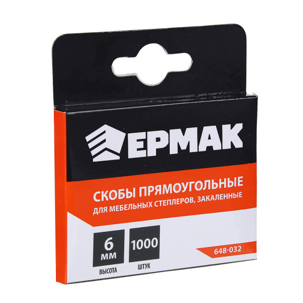 картинка ЕРМАК Скоба закаленная 6мм (11,3х0,7мм) для мебельного степлера 1000шт. от магазина Одежда+