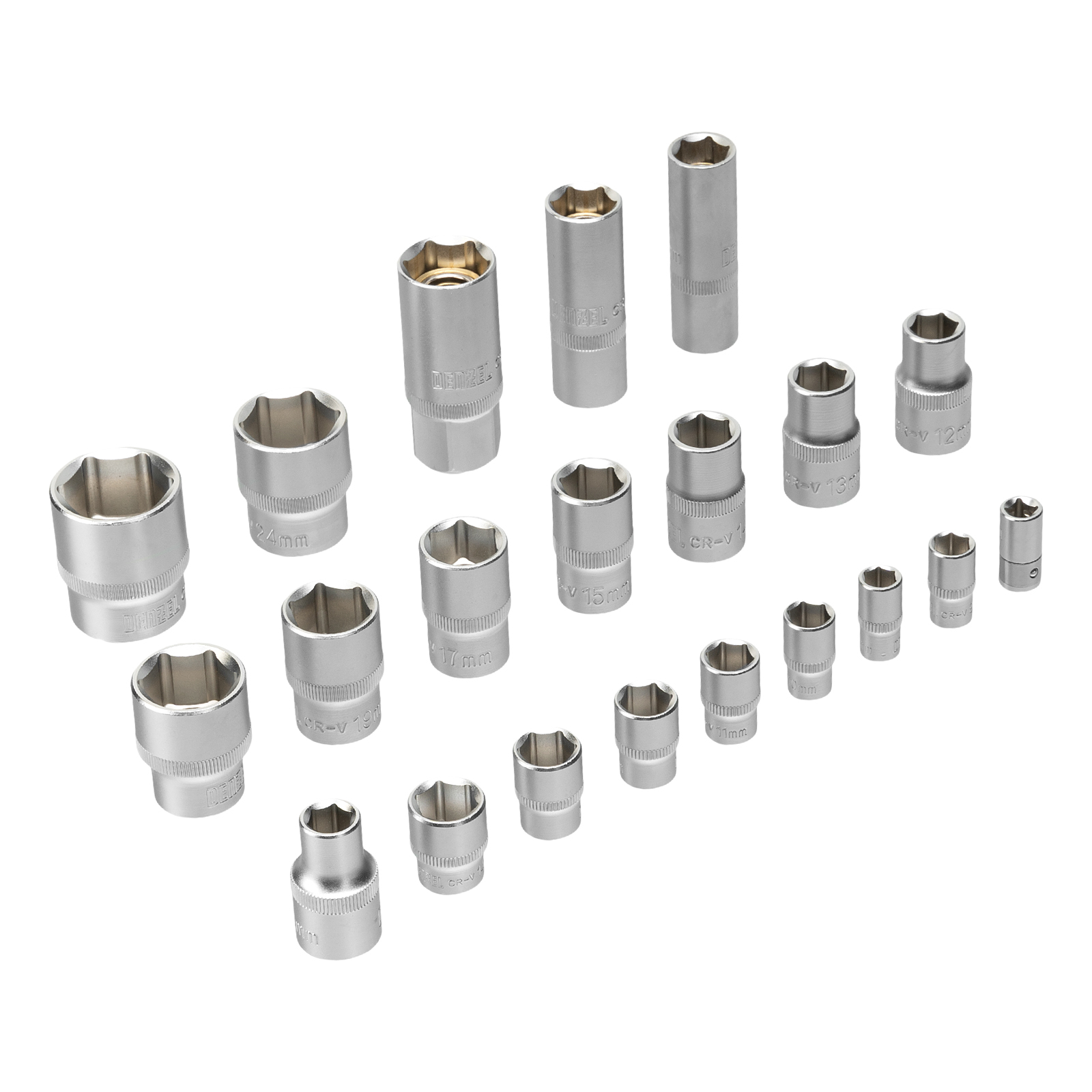 картинка Набор инструментов, 1/2", 1/4", CrV, S2, пластиковый кейс, 64 предмета Denzel от магазина Одежда+