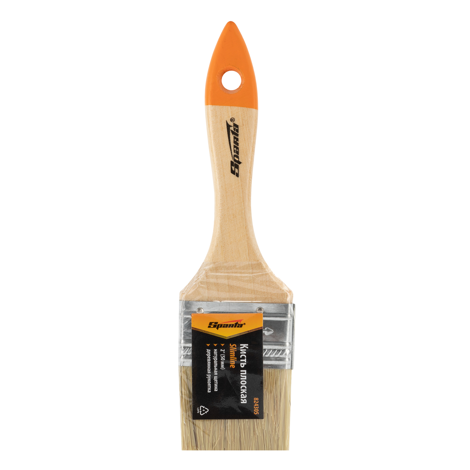 картинка Кисть плоская Slimline 2" (50 мм) натуральная щетина, деревянная ручка Sparta от магазина Одежда+