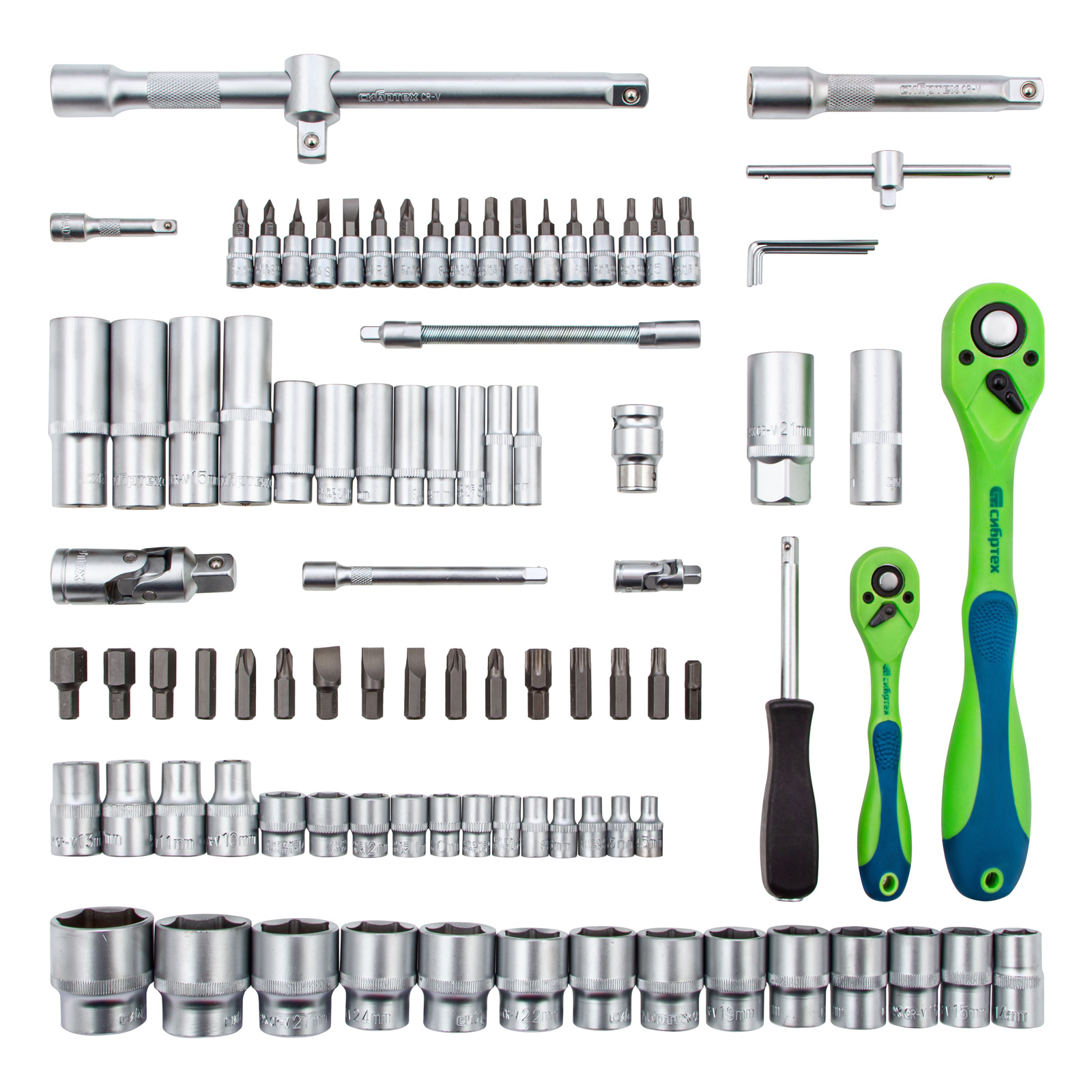 картинка Набор инструментов 94 предмета, CrV, 1/2", 1/4" Сибртех от магазина Одежда+