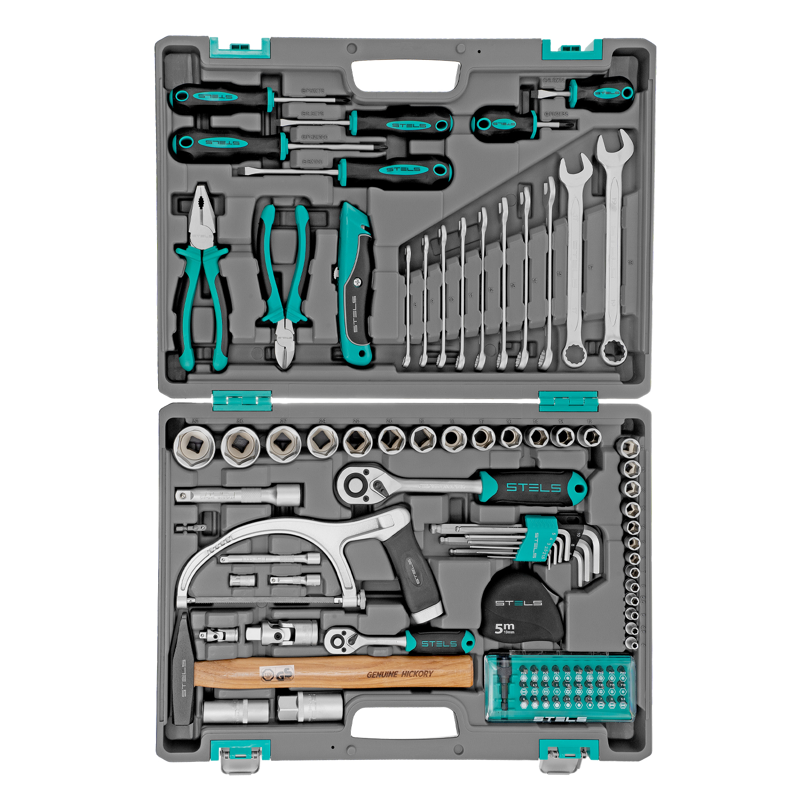 картинка Набор инструментов, 1/2", 1/4", CrV, пластиковый кейс 98 предметов Stels от магазина Одежда+