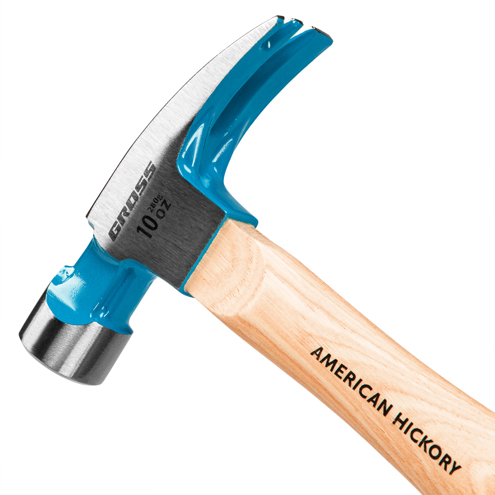 картинка Молоток-гвоздодер, 280 г, угол 75, магнит, обрезиненная рукоятка American hickory GROSS от магазина Одежда+