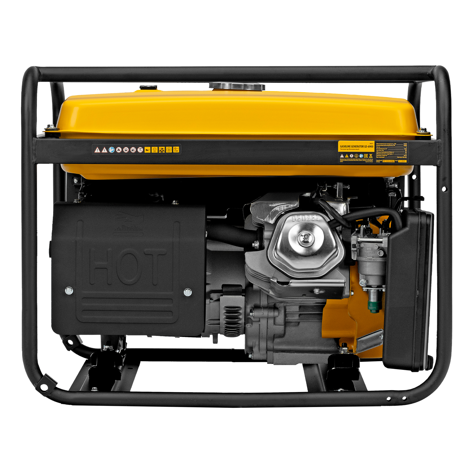 картинка Генератор бензиновый GE 6900, 5.5 кВт, 220 В/50 Гц, 25 л, ручной старт Denzel от магазина Одежда+