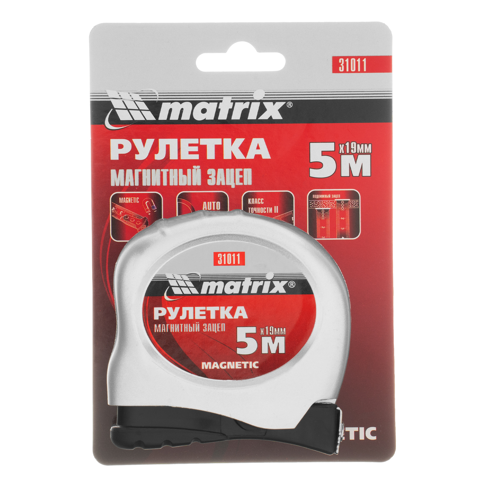 картинка Рулетка Magnetic,5 м х 19 мм,магнитный зацеп Matrix от магазина Одежда+