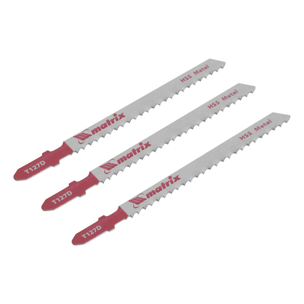 картинка Полотна для электролобзика по металлу, 3 шт, T127D, 75 х 3 мм, HSS Matrix Professional от магазина Одежда+