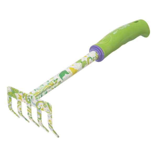 картинка Грабли 5 - зубые, 85 х 310 мм, стальные, пластиковая рукоятка, Flower Green, Palisad от магазина Одежда+
