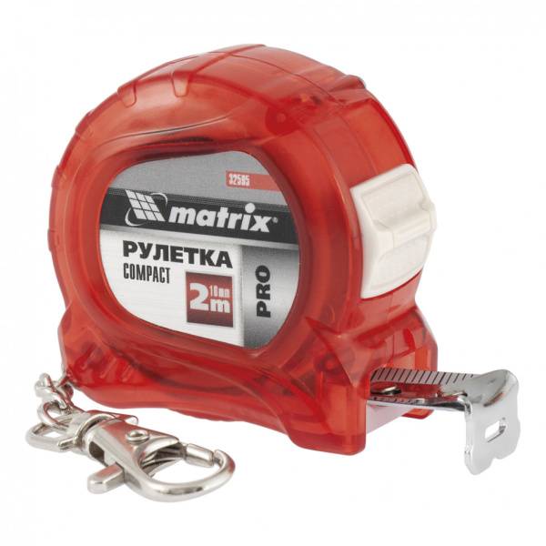 картинка Рулетка Compact,2 м x 16 мм,компактный размер,карабин-держатель,PRO Matrix от магазина Одежда+