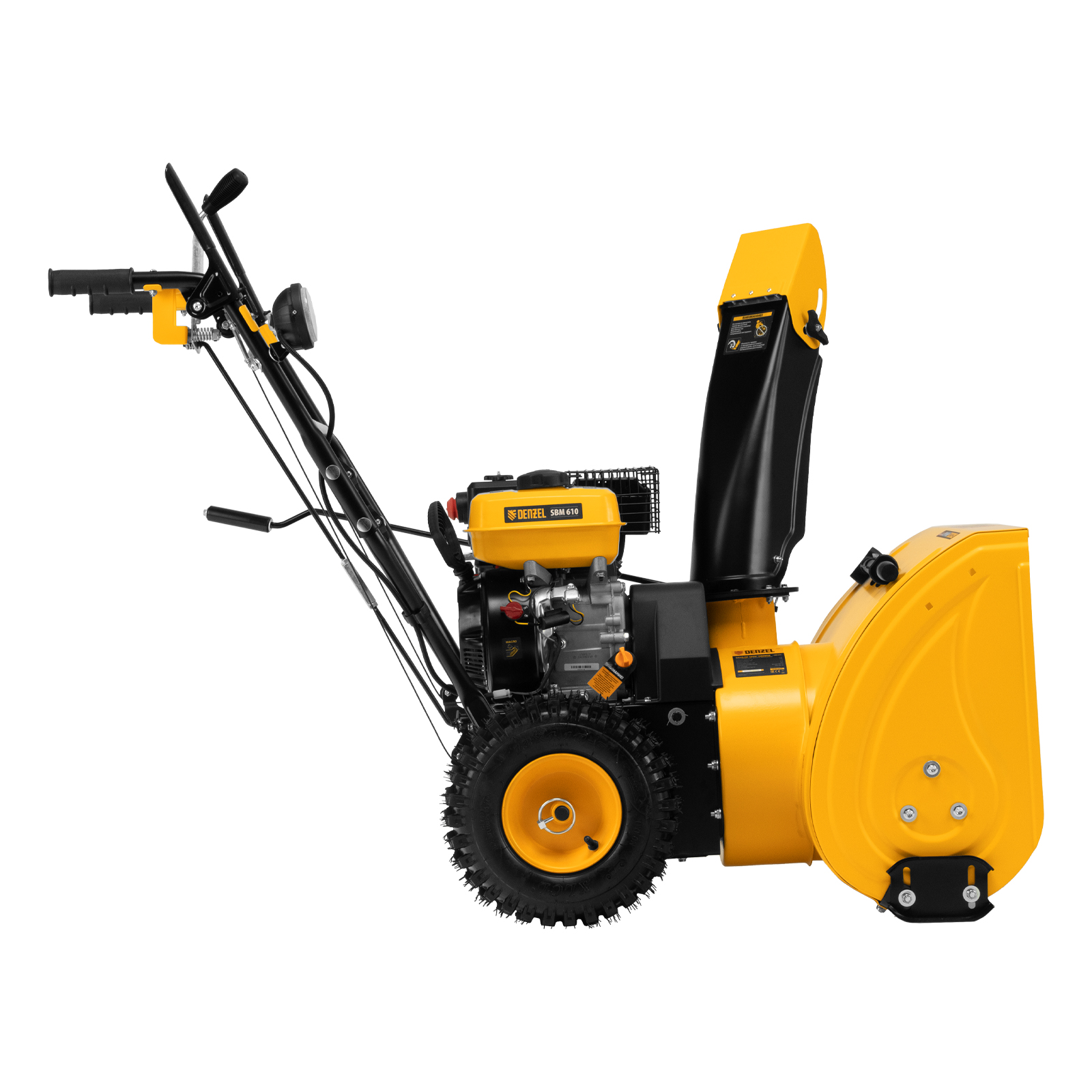 картинка Бензиновая снегоуборочная машина SBM 610, 212 cc, ручной старт, фара Denzel от магазина Одежда+