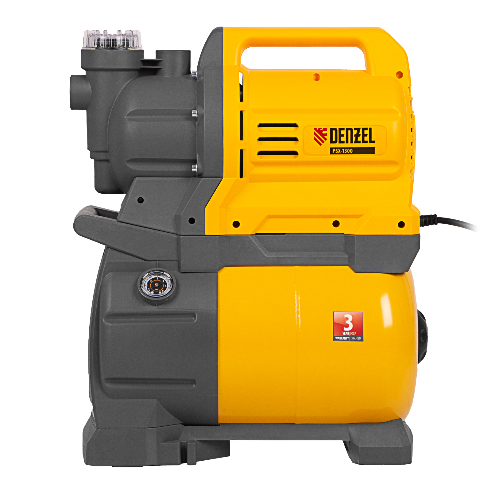 картинка Насосная станция PSХ1300, Х-Pro, 1300 Вт, 4500 л/ч, ресивер 24 л, подъем 48 м Denzel от магазина Одежда+