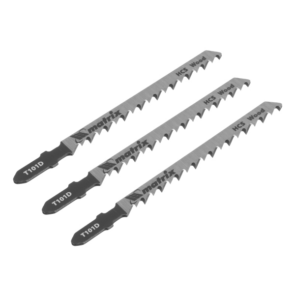 картинка Полотна для электролобзика по дереву, 3 шт, T101D, 75 х 4.0 мм, HCS Matrix Professional от магазина Одежда+