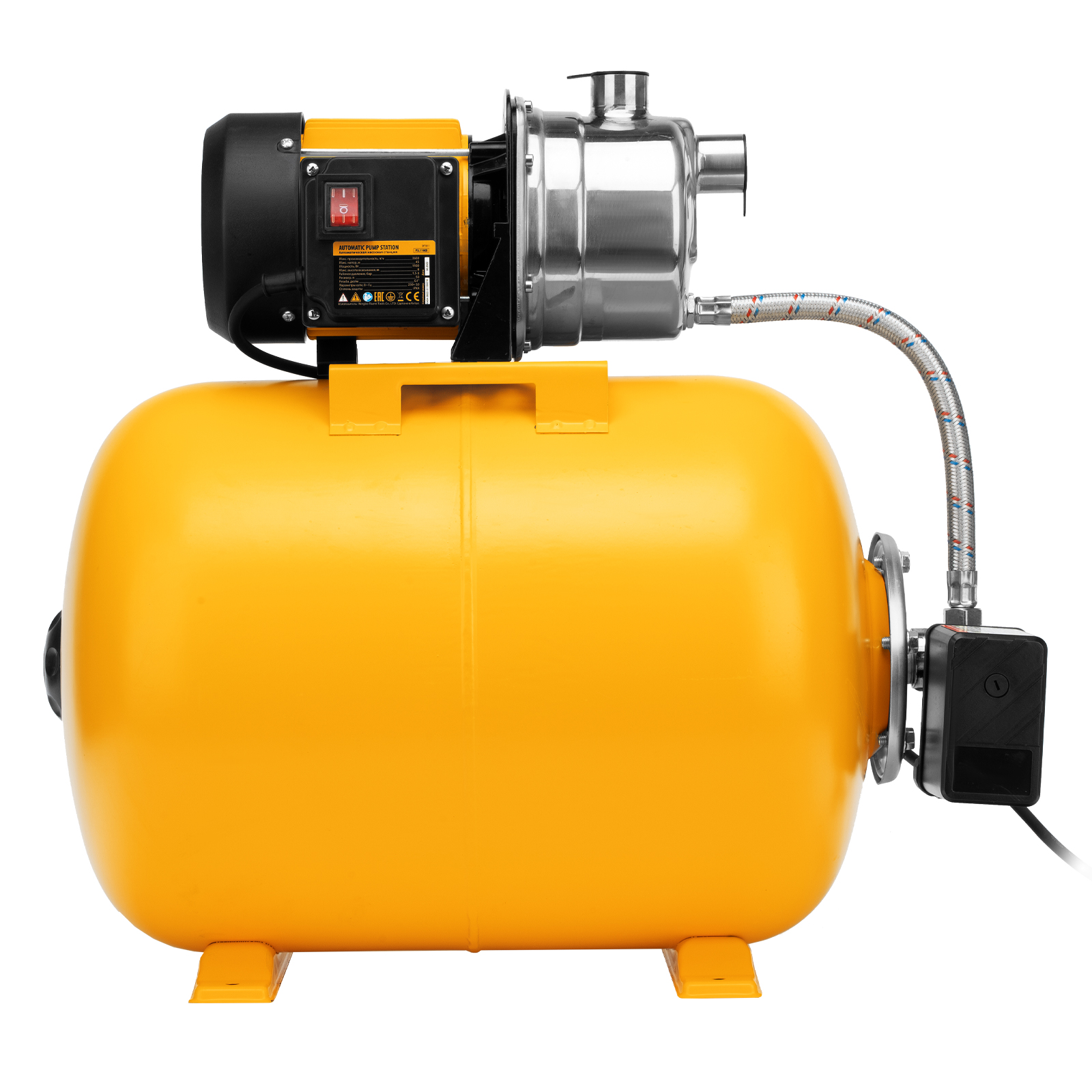 картинка Насосная станция PSL1100X, 1100 Вт, 3600 л/ч, ресивер 50 л, подъем 45 м, нержавейка Denzel от магазина Одежда+