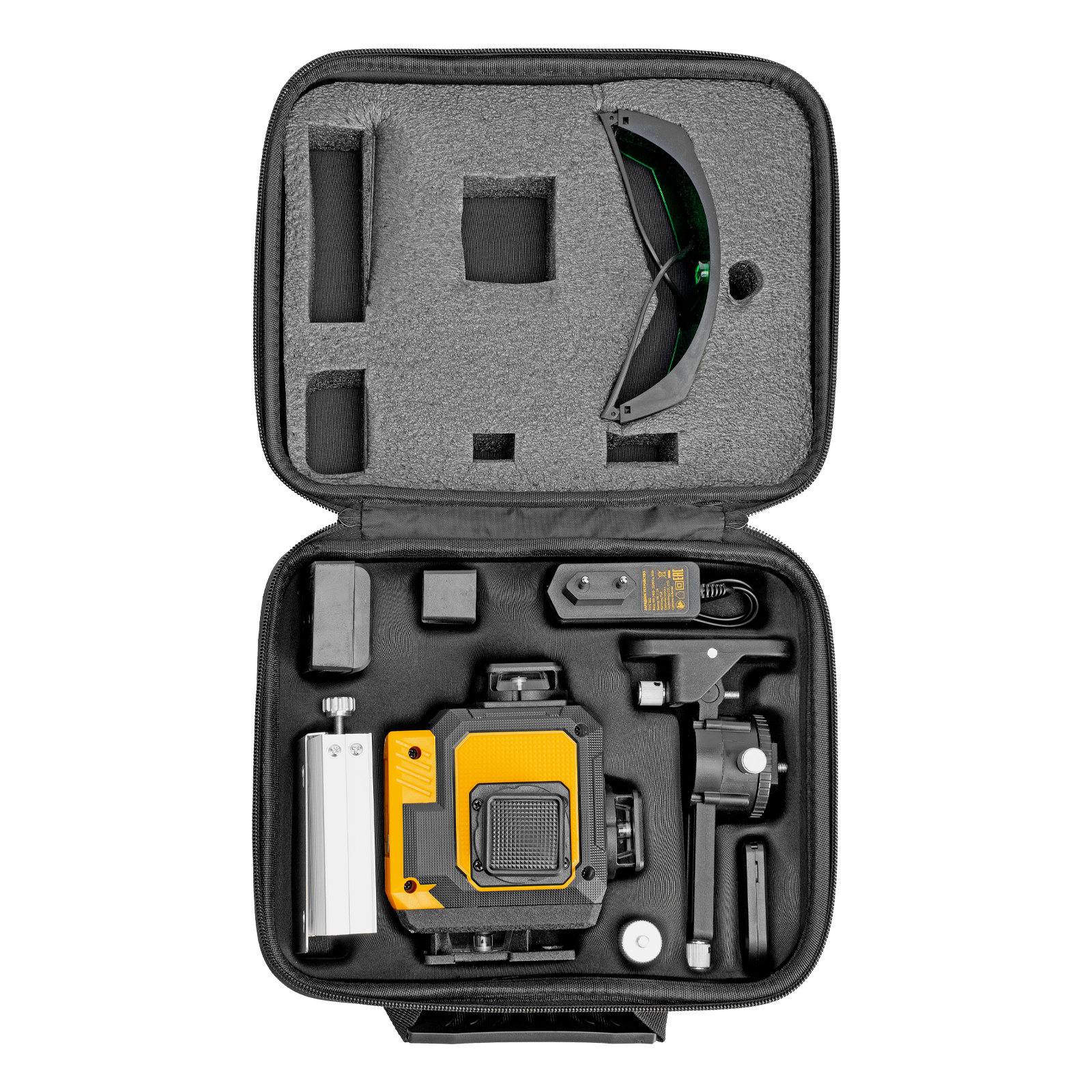 картинка Лазерный уровень мультипризменный DLV 360-4T, 30 м, зеленый луч, Li-Ion 2,4 Aч, штатив// Denzel от магазина Одежда+