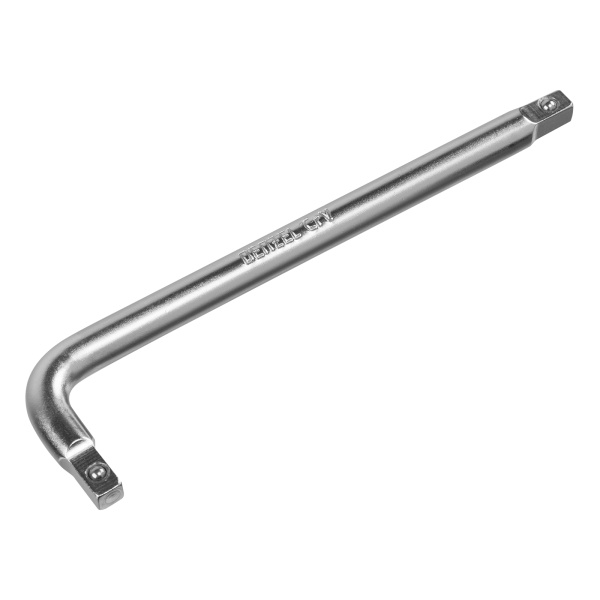 картинка Вороток Г-образный, 150*40 мм, квадрат 1/4", CrV, матовый хром Denzel от магазина Одежда+