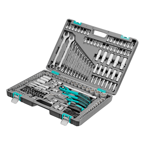 картинка Набор инструментов, 1/4", 3/8", 1/2", Cr-V, S2, усиленный кейс, 216 предметов Stels от магазина Одежда+