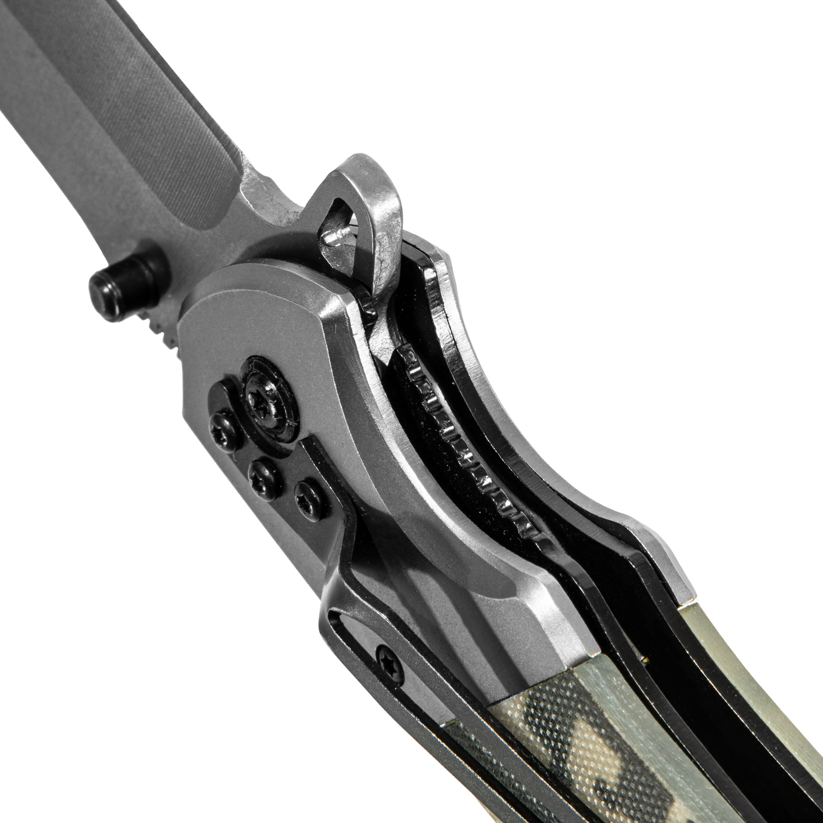 картинка Нож складной, многоцелевой, системы Liner-Lock, с накладкой G10 на классической рукоятке Denzel от магазина Одежда+
