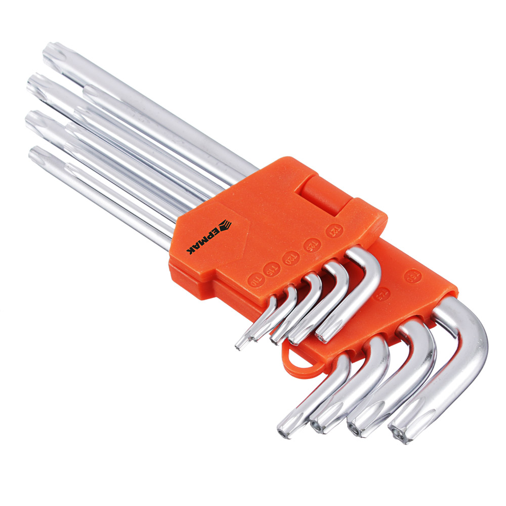 картинка ЕРМАК Набор ключей TORX-профиль 9 пр., T10 - T50, длина 95 - 220мм от магазина Одежда+