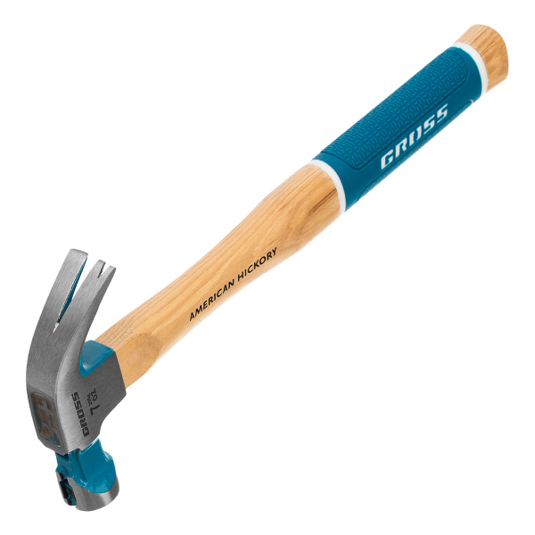 картинка Молоток-гвоздодер, 200 г, угол 45, магнит, обрезиненная рукоятка American hickory GROSS от магазина Одежда+