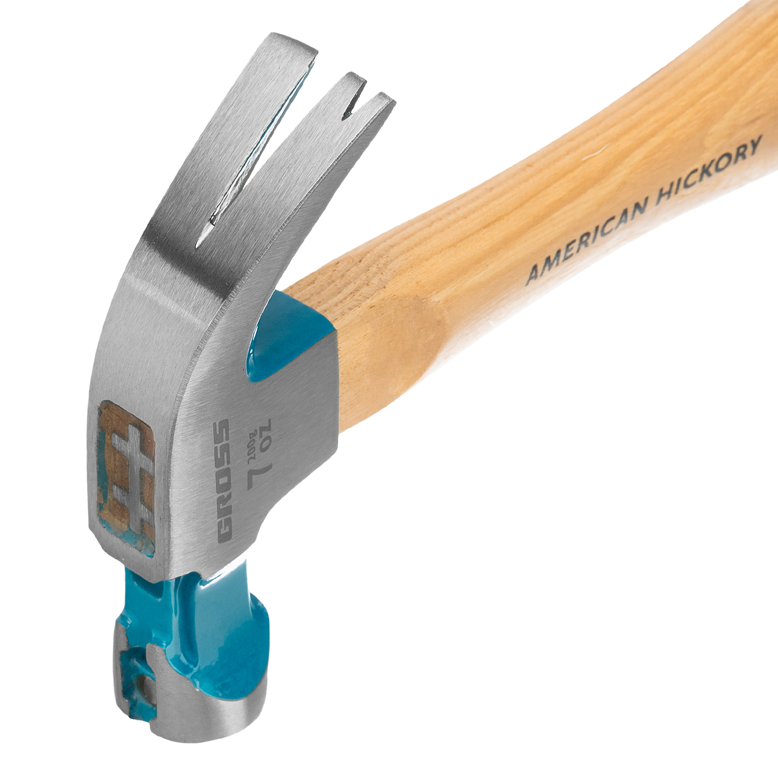 картинка Молоток-гвоздодер, 200 г, угол 45, магнит, обрезиненная рукоятка American hickory GROSS от магазина Одежда+