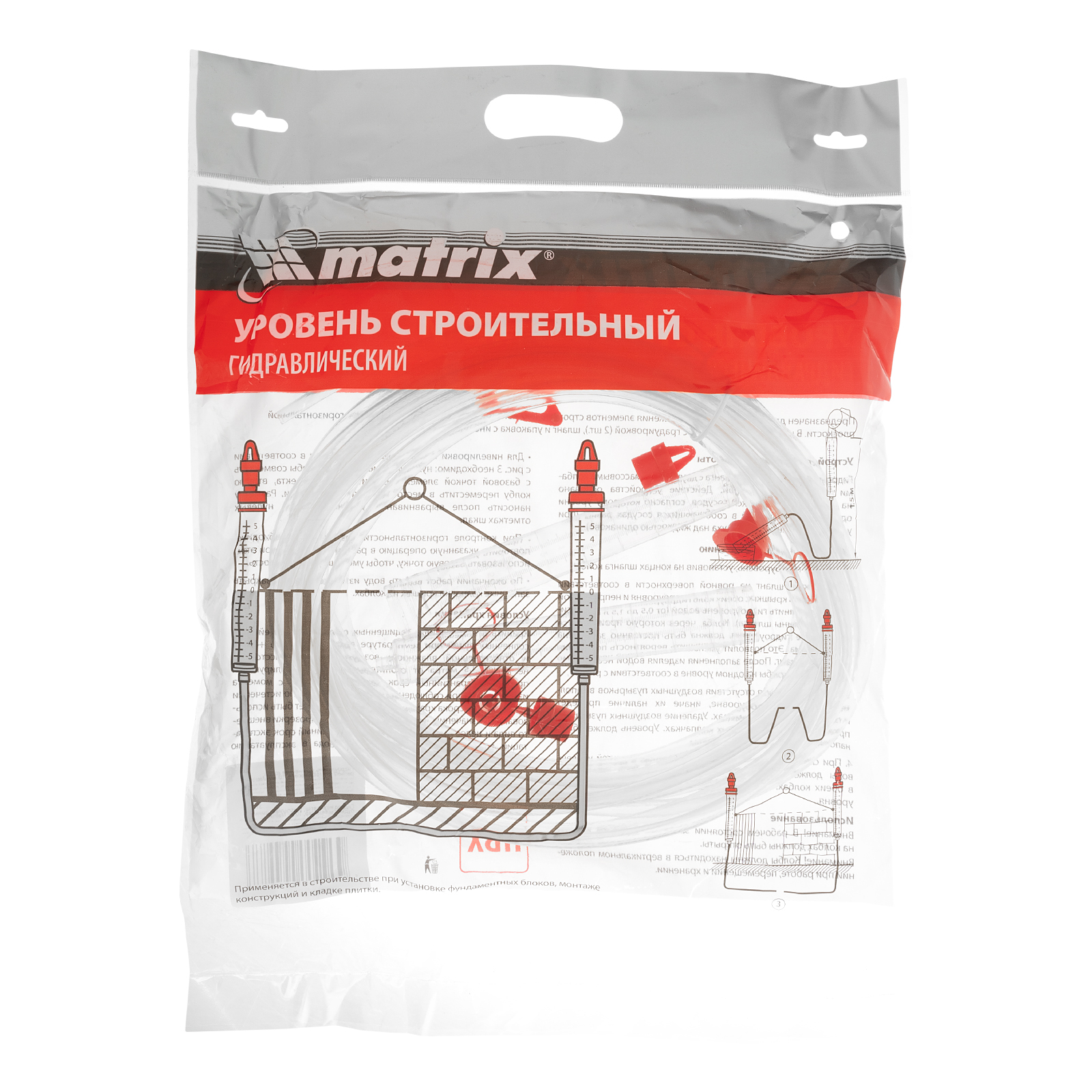 картинка Гидроуровень,удлиненная колба, рельефная градуировка, 10м Matrix от магазина Одежда+