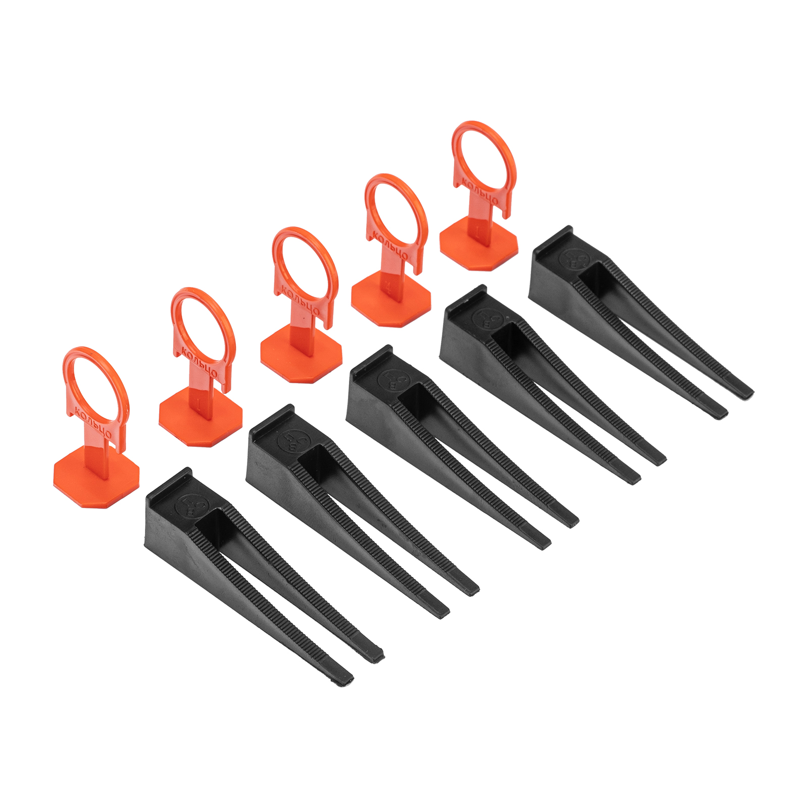 картинка Комплект зажим + клин для системы выравнивания плитки СВП Кольцо, 50/50 шт. в ведре Сибртех от магазина Одежда+