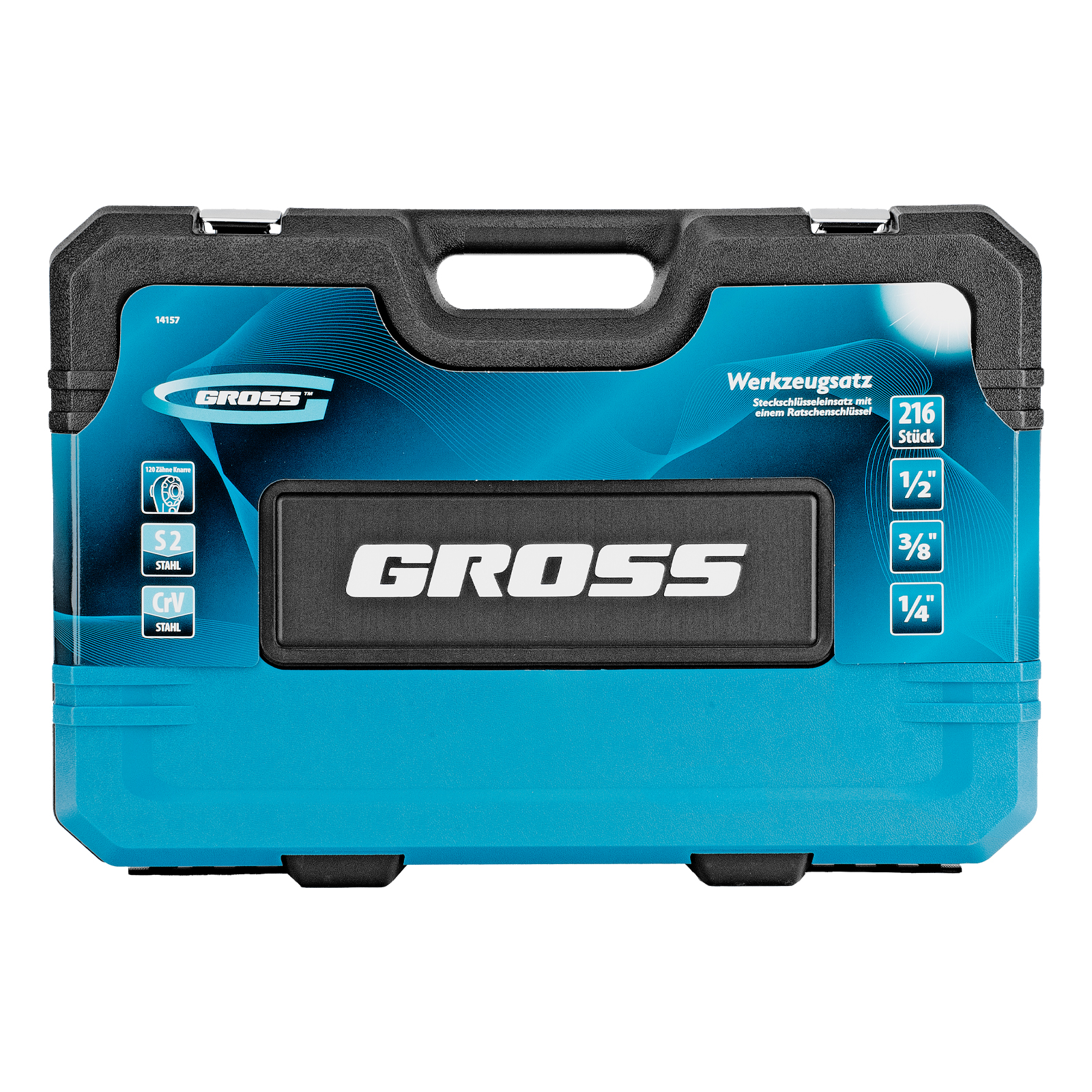 картинка Набор инструментов, 1/2", 3/8", 1/4", CrV, 120 зубьев, 216 предметов Gross от магазина Одежда+