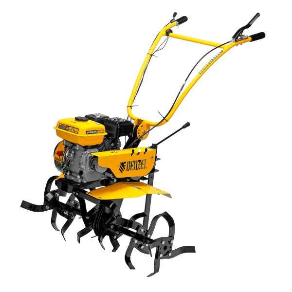 картинка Мотоблок DPT-270SB, 7 л.с., ремен.сцеп, фрез 3х4, ШОМ, без колес, передачи 2В/1Н Denzel от магазина Одежда+