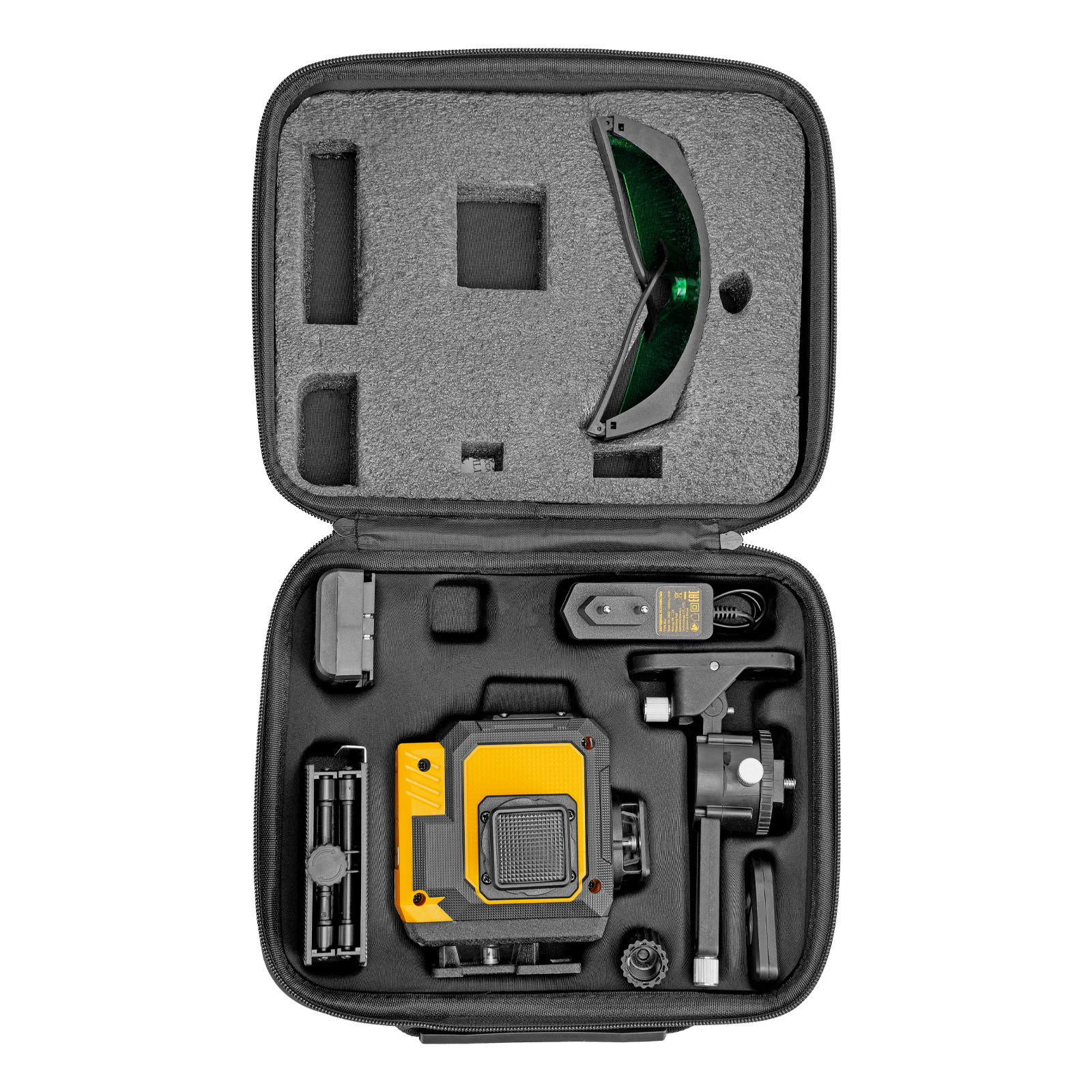 картинка Лазерный уровень мультипризменный DLV-360-3T, 30 м, зеленый луч, Li-Ion 2,4 Aч, штатив // Denzel от магазина Одежда+