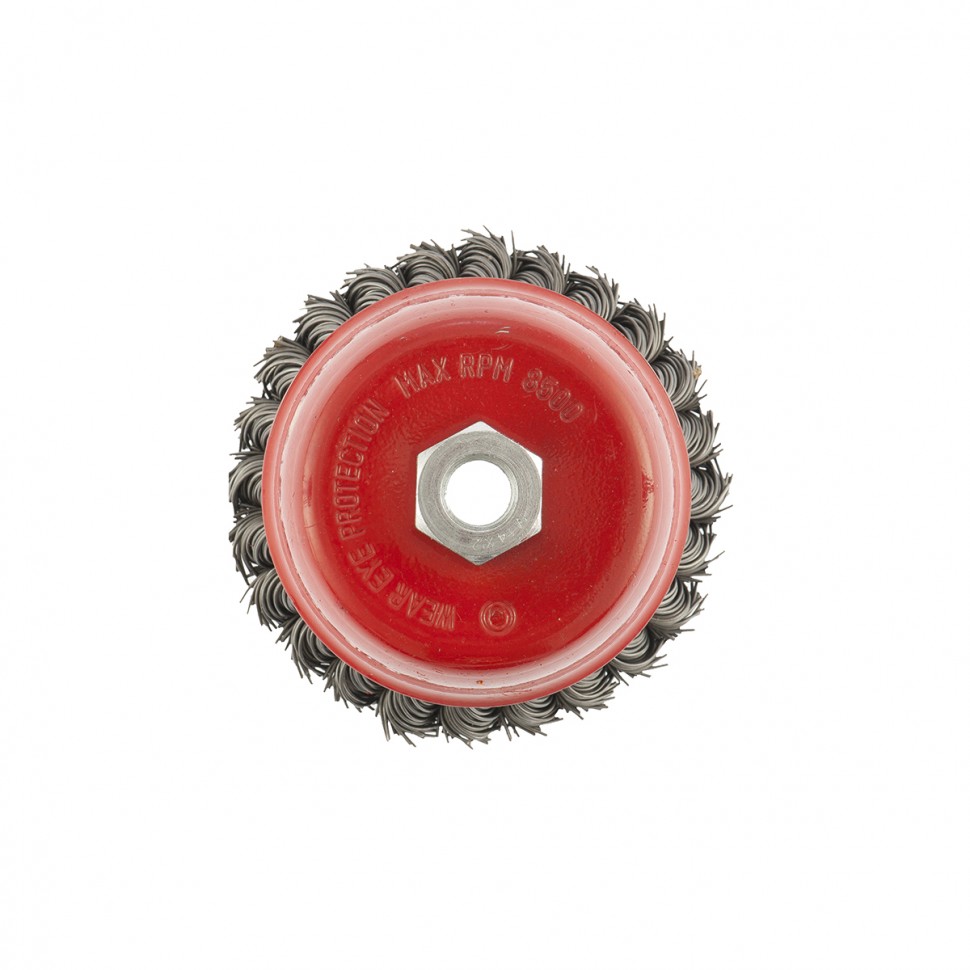 картинка Щетка для УШМ, 100 мм, М14, "чашка", двухрядная, крученая проволока 0.8 мм Matrix от магазина Одежда+