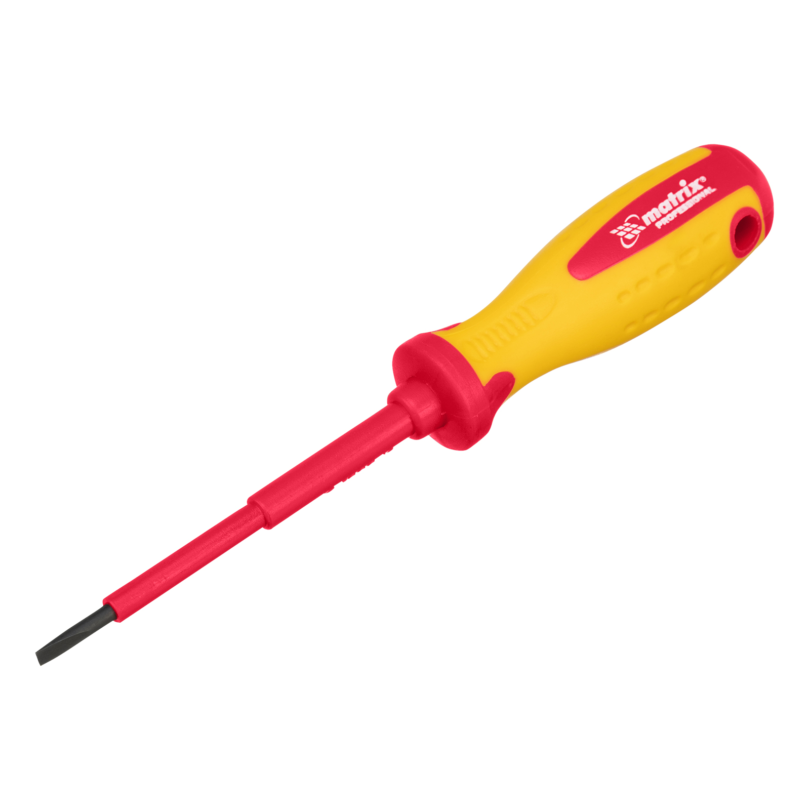 картинка Отвертка Insulated, SL3 x 80 мм, CrMo, до 1000 В, двухкомпонентная рукоятка Matrix Professional от магазина Одежда+