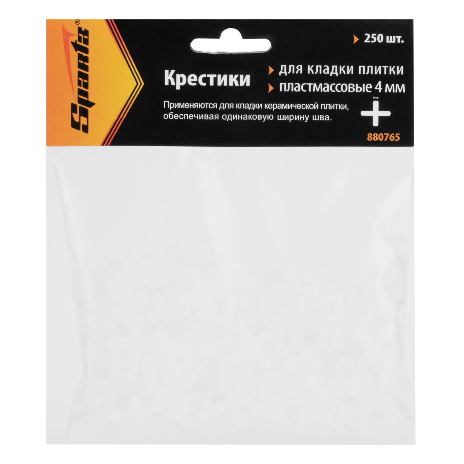 картинка Крестики, 4 мм, для кладки плитки, 250 шт Sparta от магазина Одежда+