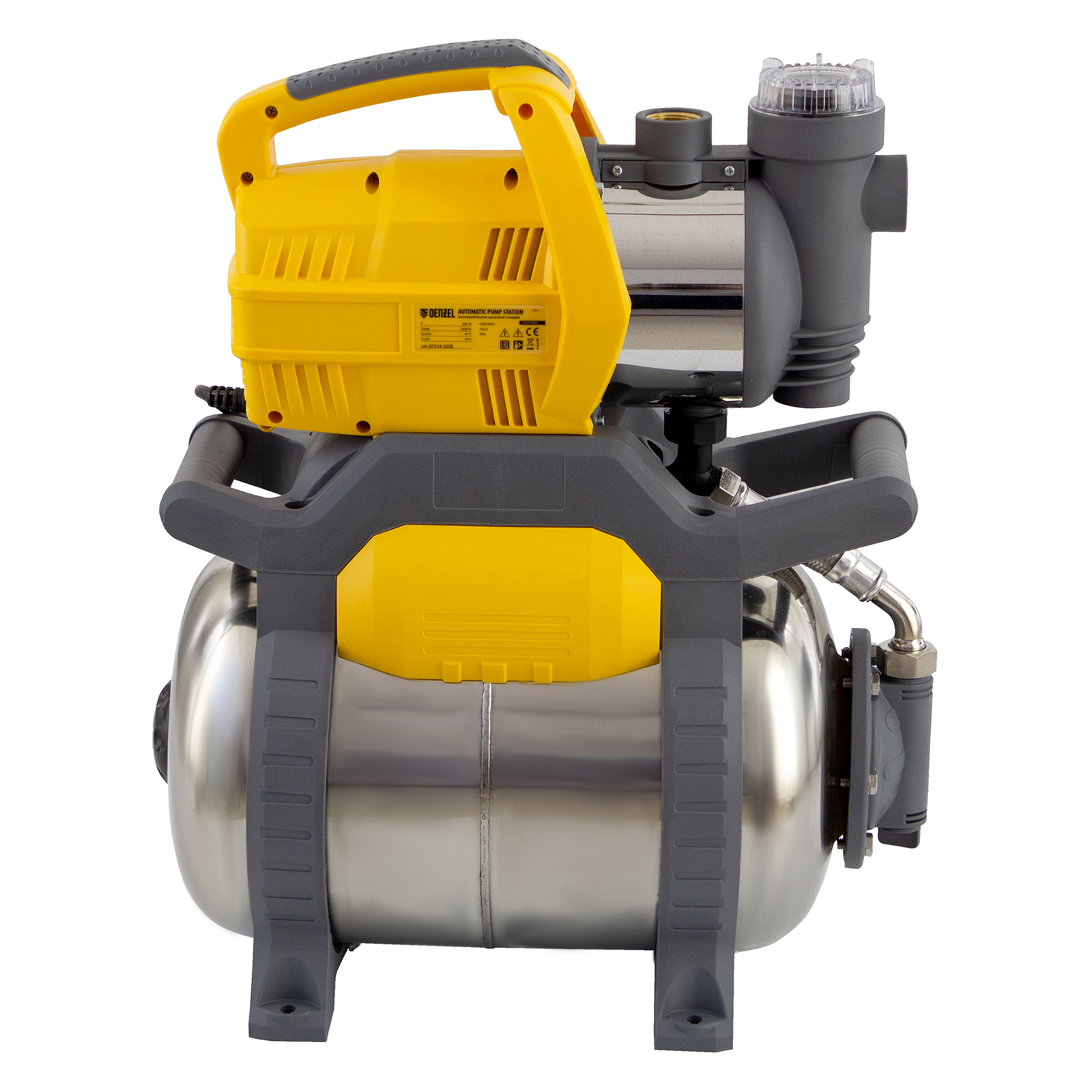 картинка Насосная станция PSХ950X, Х-Pro, 950 Вт, 3300 л/ч, ресивер 24 л, подъем 38 м, нержавейка Denzel от магазина Одежда+