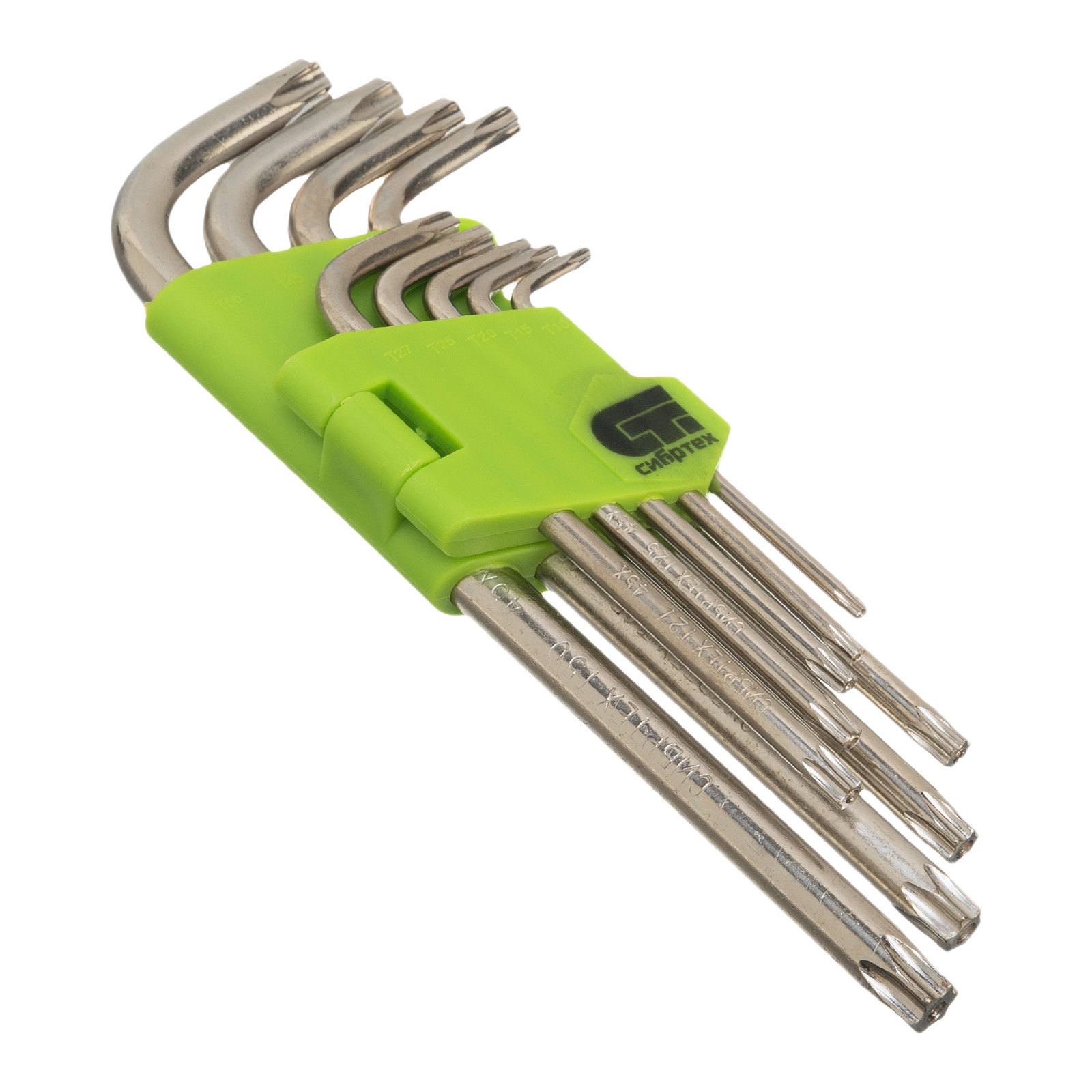 картинка Набор ключей имбусовых Tamper-Torx , 9 шт: ТТ10-ТТ50.45x, закаленные, удлиненные, никель Сибртех от магазина Одежда+