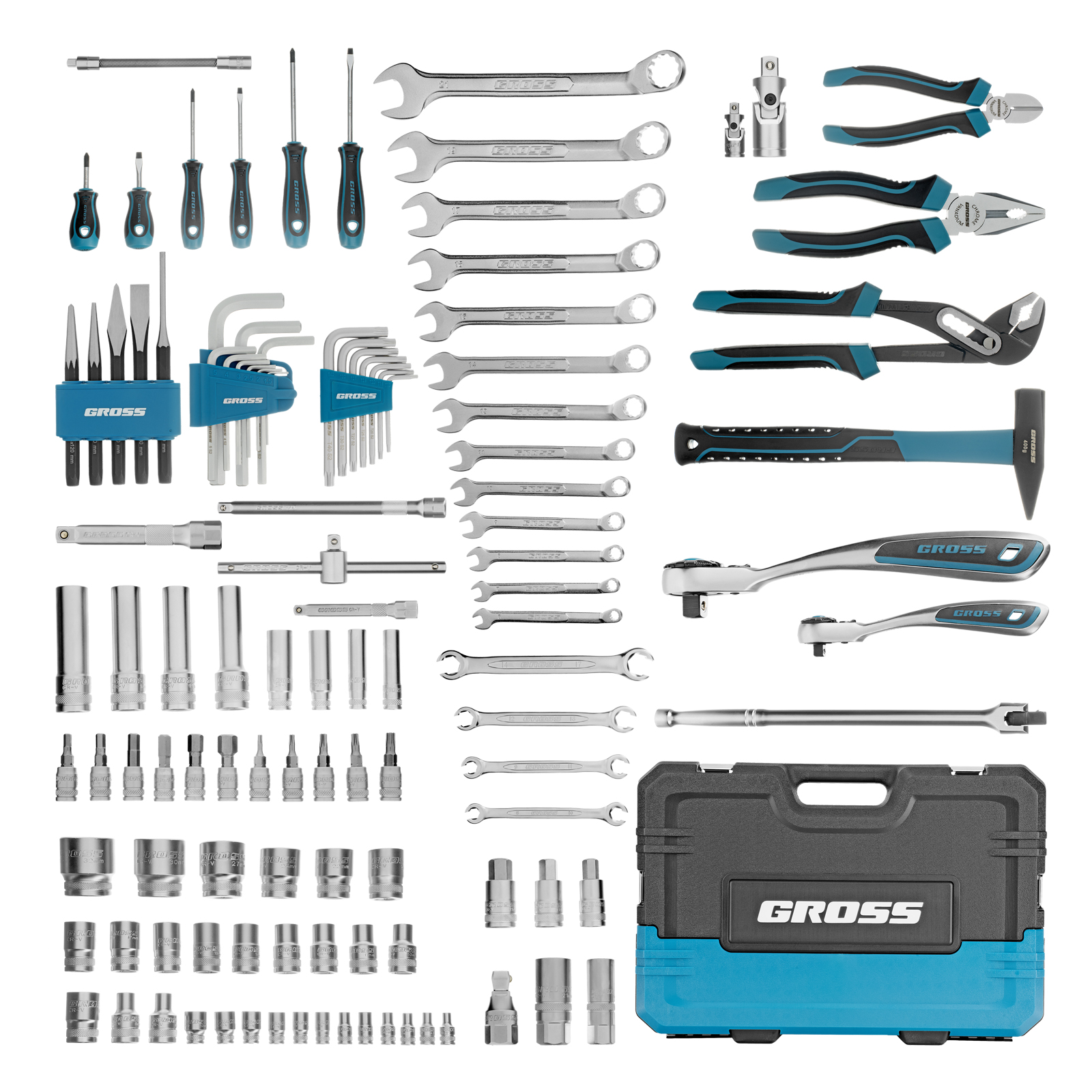 картинка Набор инструментов, 1/4", 1/2", CrV, 120 зубьев, 115 предметов Gross от магазина Одежда+