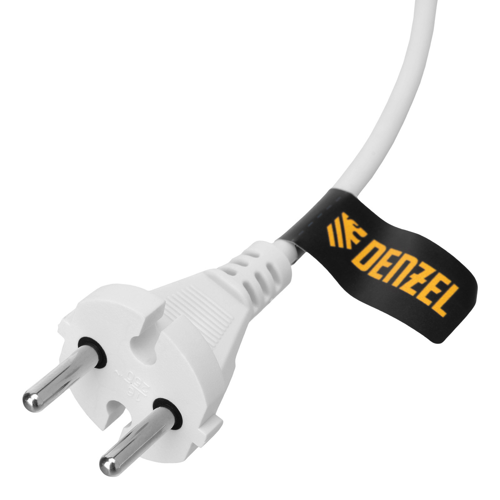 картинка Шнур сетевой Energy Series, ПВС, 3 м, 2 x 1 мм, с неразборной вилкой, белый, Denzel от магазина Одежда+