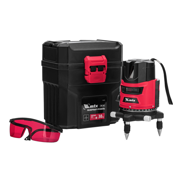 картинка Лазерный уровень CRX-30R, 30 м, красный луч, батарейки, резьба 5/8" MTX от магазина Одежда+