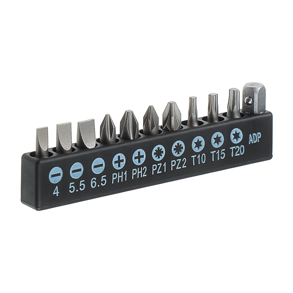 картинка ЕРМАК Отвертка реверсив.,адаптер 1/4,биты:SL4,SL5.5,SL6.5,PH1,PH2,PZ1,PZ2,TORX10,TORX15,TORX20,сталь от магазина Одежда+