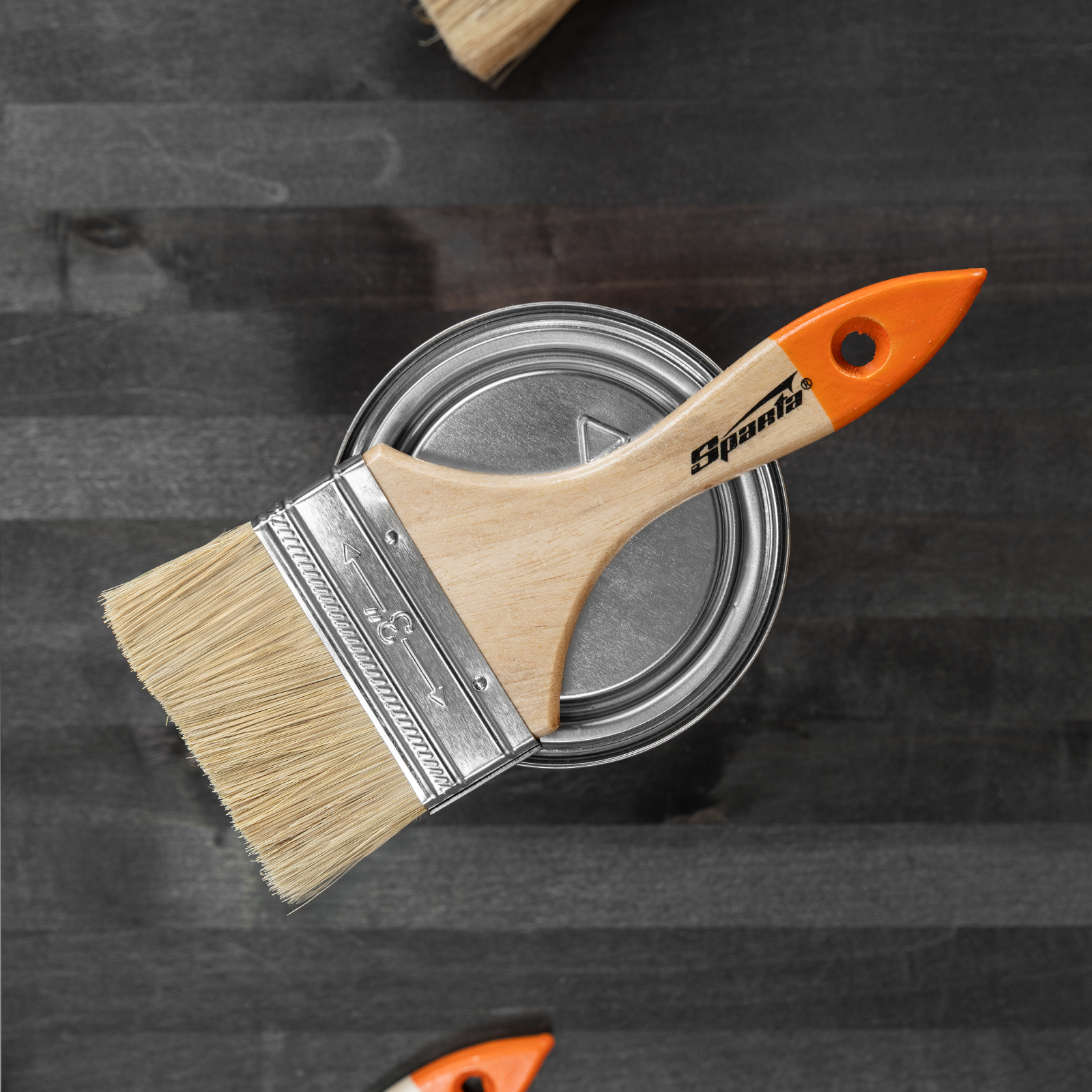 картинка Кисть плоская Slimline 3" (75 мм) натуральная щетина, деревянная ручка Sparta от магазина Одежда+