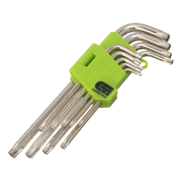 картинка Набор ключей имбусовых Tamper-Torx , 9 шт: ТТ10-ТТ50.45x, закаленные, удлиненные, никель Сибртех от магазина Одежда+