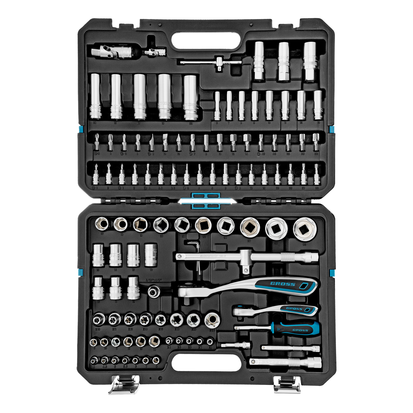 картинка Набор инструментов, 1/4", 1/2", CrV, 120 зубьев, 109 предметов Gross от магазина Одежда+