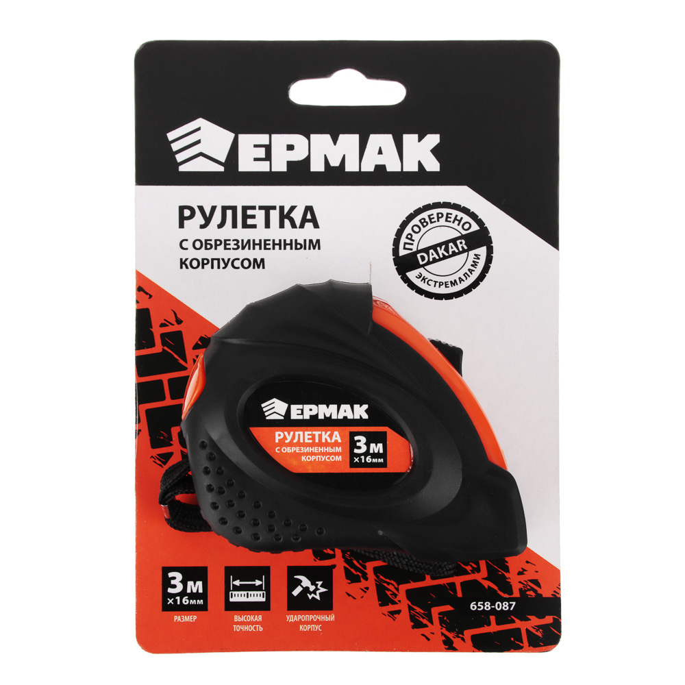 картинка ЕРМАК Рулетка с обрезиненным корпусом, 3м х 16мм от магазина Одежда+