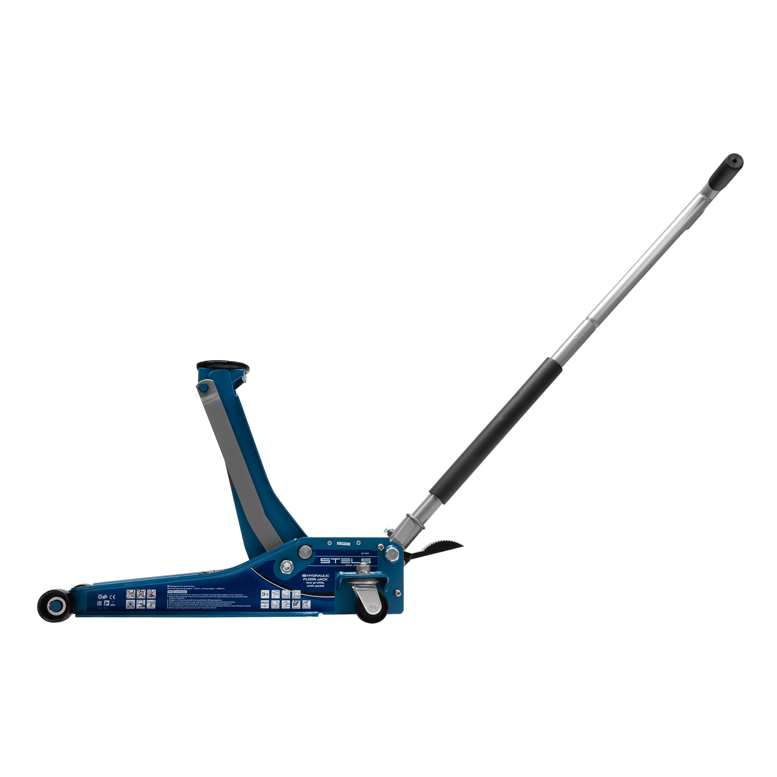 картинка Домкрат гидравлический подкатной 3 т, быстрый подъем, Low profile quick lift, 75-505 мм, профессиона от магазина Одежда+